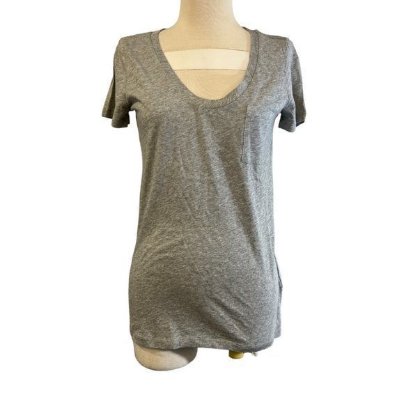 NWOT CASLON Grey Scoop Neck with Pocket Tee (XS) - Picture 2 of 8